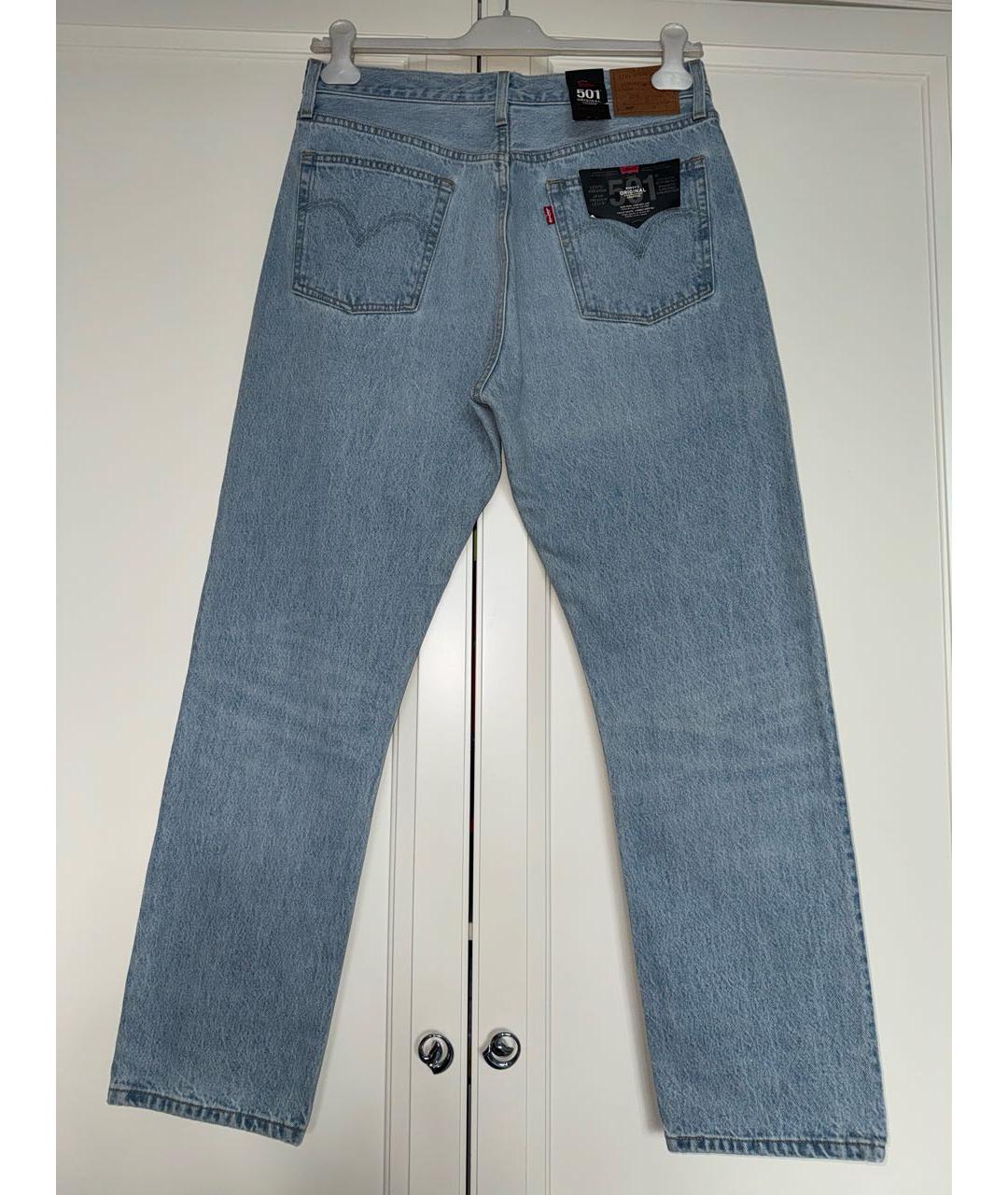 LEVI'S Голубые хлопковые прямые джинсы, фото 5