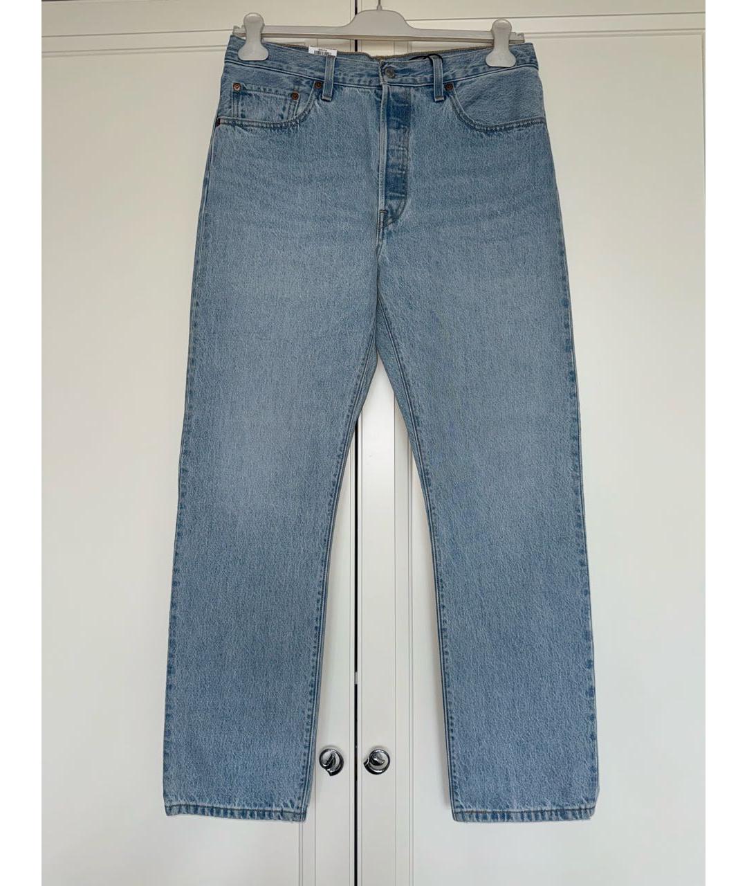 LEVI'S Голубые хлопковые прямые джинсы, фото 9
