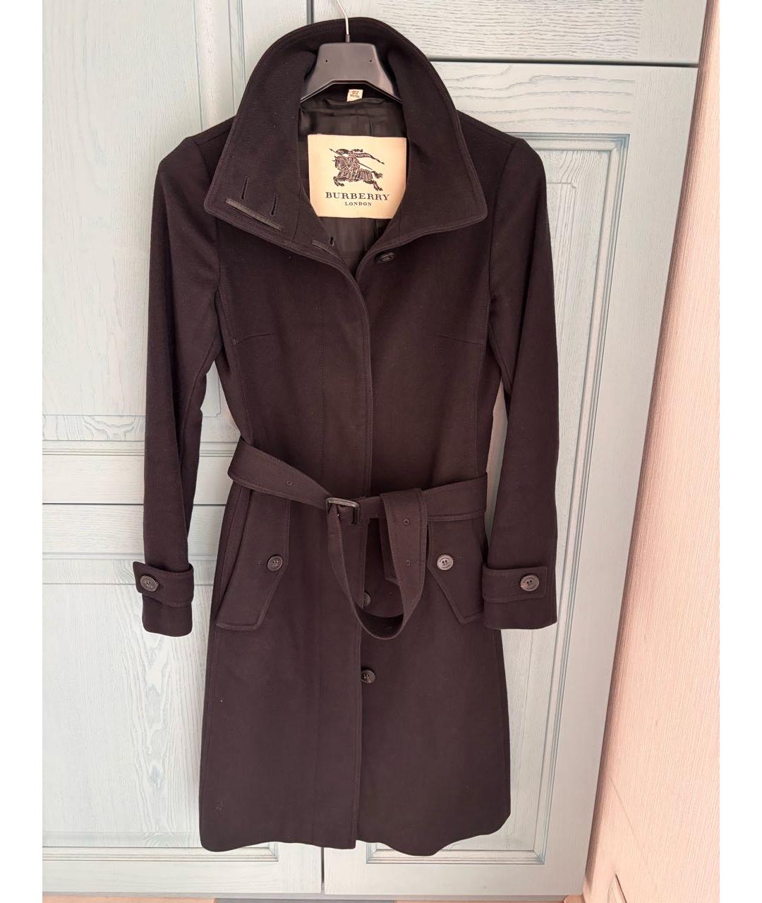 BURBERRY Черное шерстяное пальто, фото 4