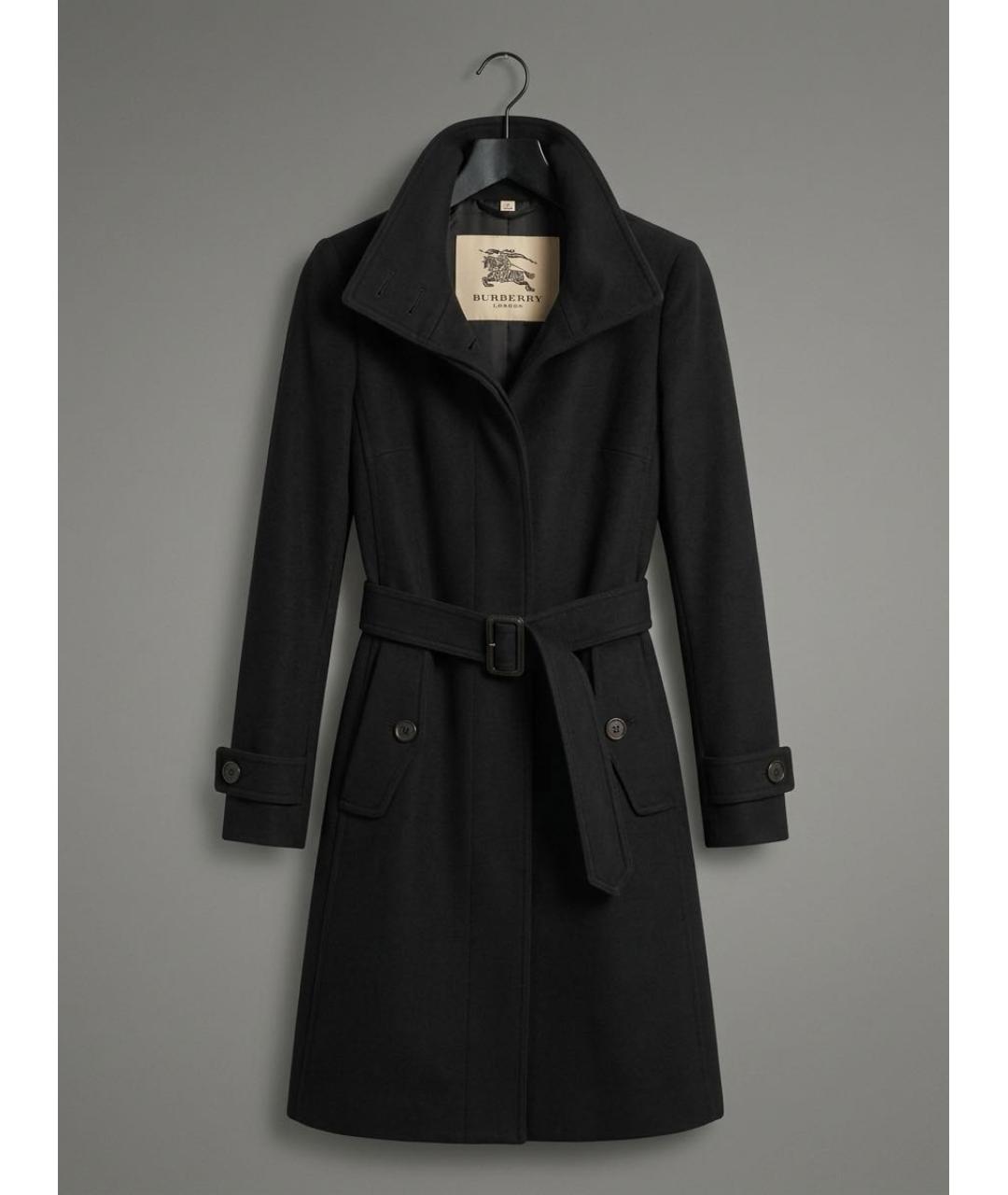BURBERRY Черное шерстяное пальто, фото 5