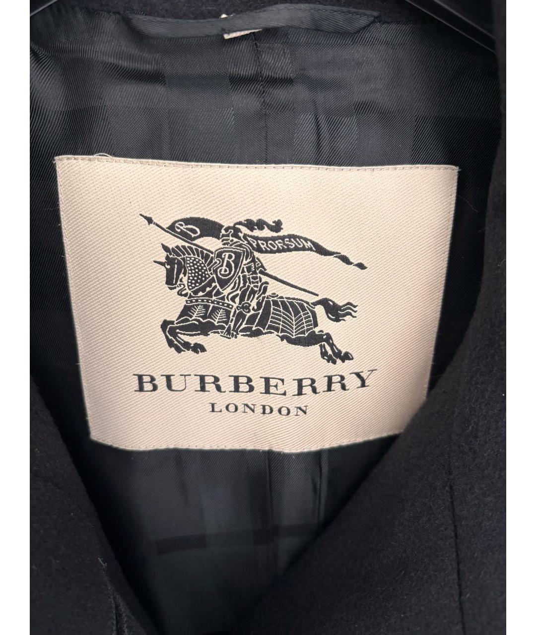 BURBERRY Черное шерстяное пальто, фото 3