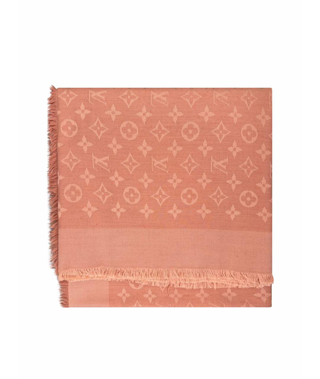 LOUIS VUITTON Розовый шелковый платок, фото 1