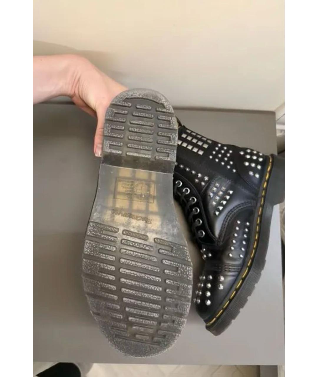 DR. MARTENS Черные кожаные ботинки, фото 3