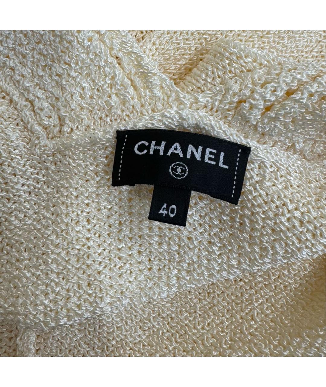 CHANEL Бежевое вискозное повседневное платье, фото 5