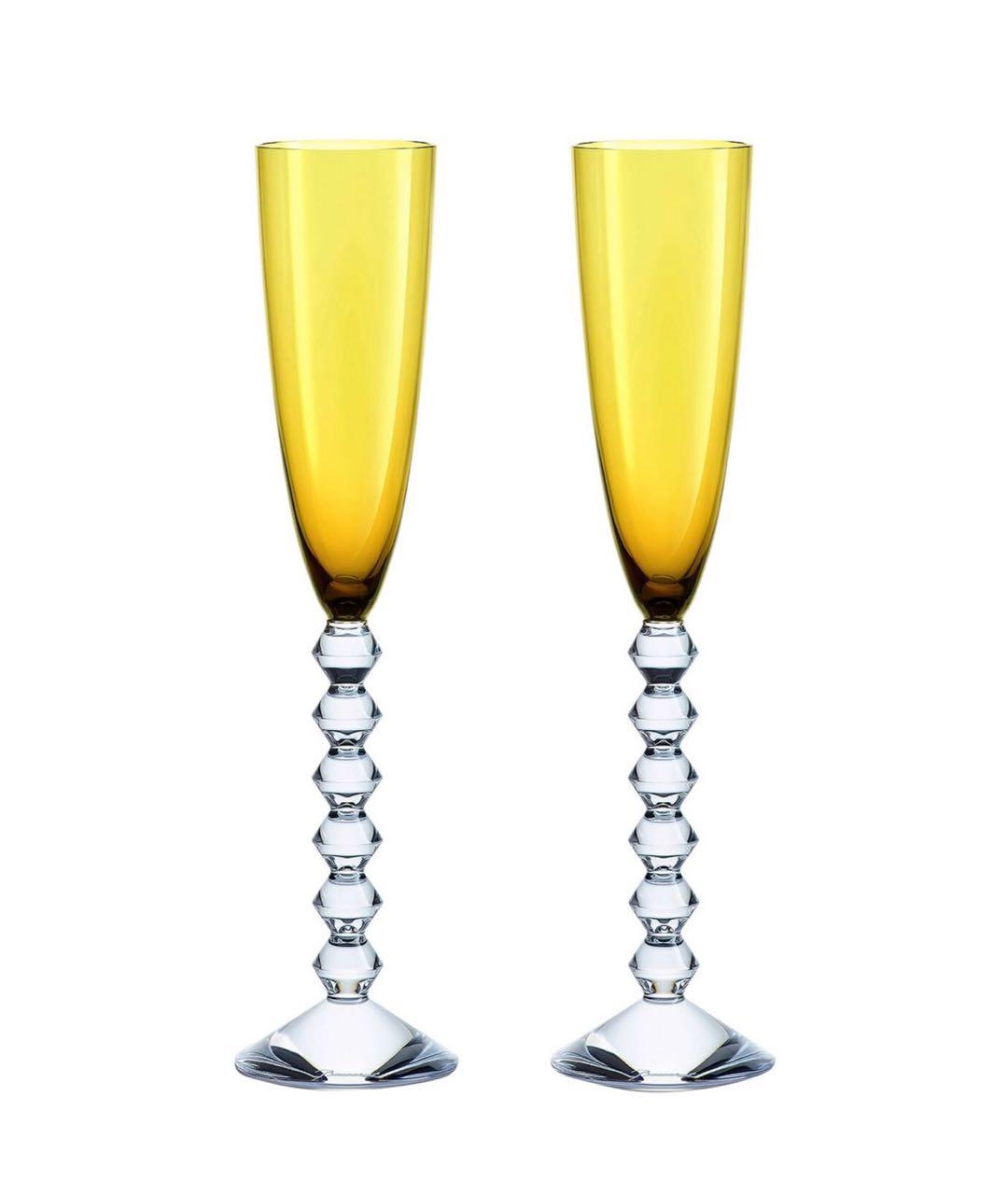 BACCARAT Желтый хрустальный фужер для шампанского, фото 1