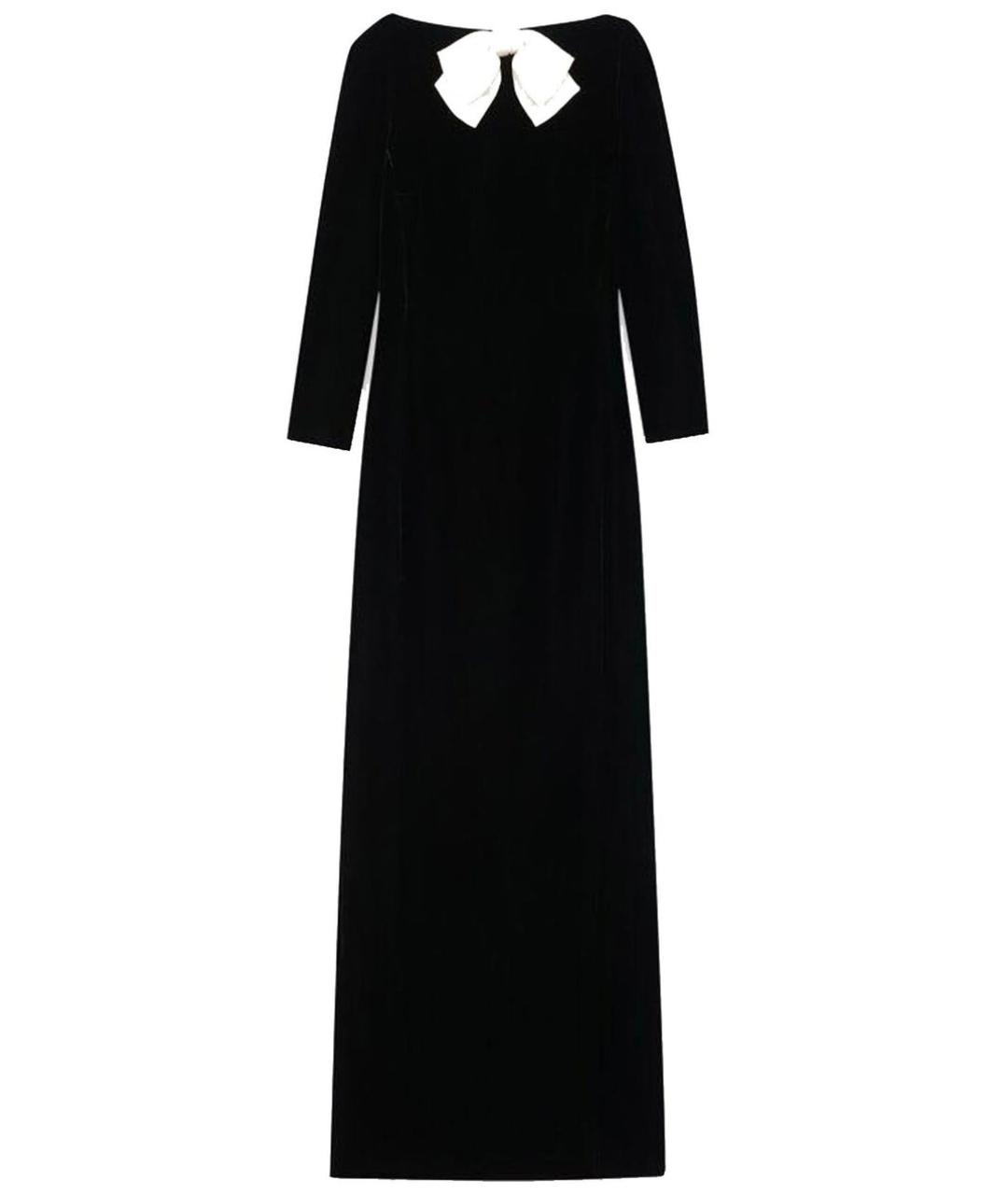 SAINT LAURENT Черное бархатное коктейльное платье, фото 1