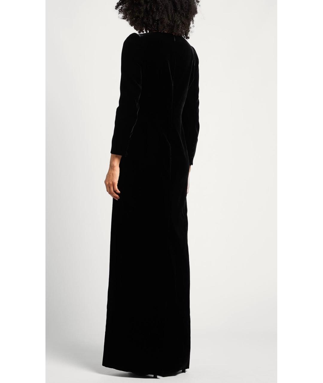 SAINT LAURENT Черное бархатное коктейльное платье, фото 3