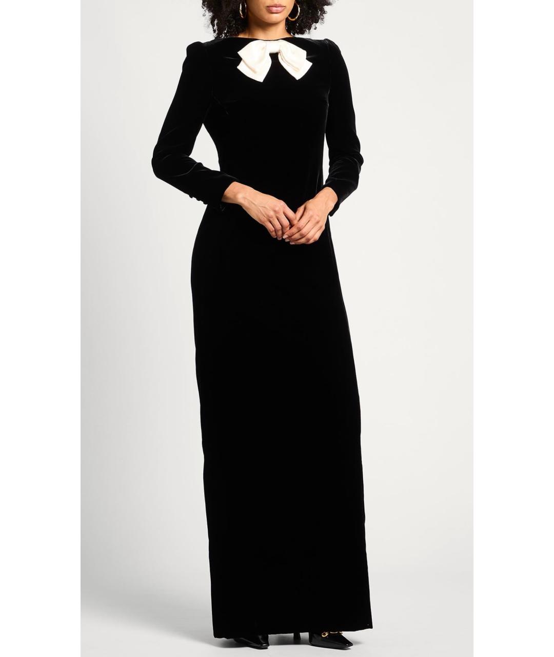 SAINT LAURENT Черное бархатное коктейльное платье, фото 2