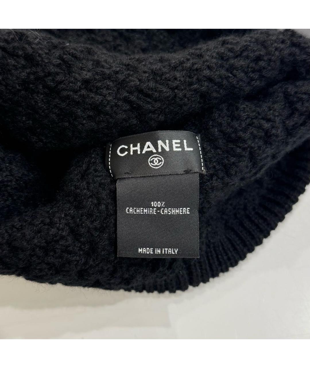 CHANEL Черная кашемировая шапка, фото 3