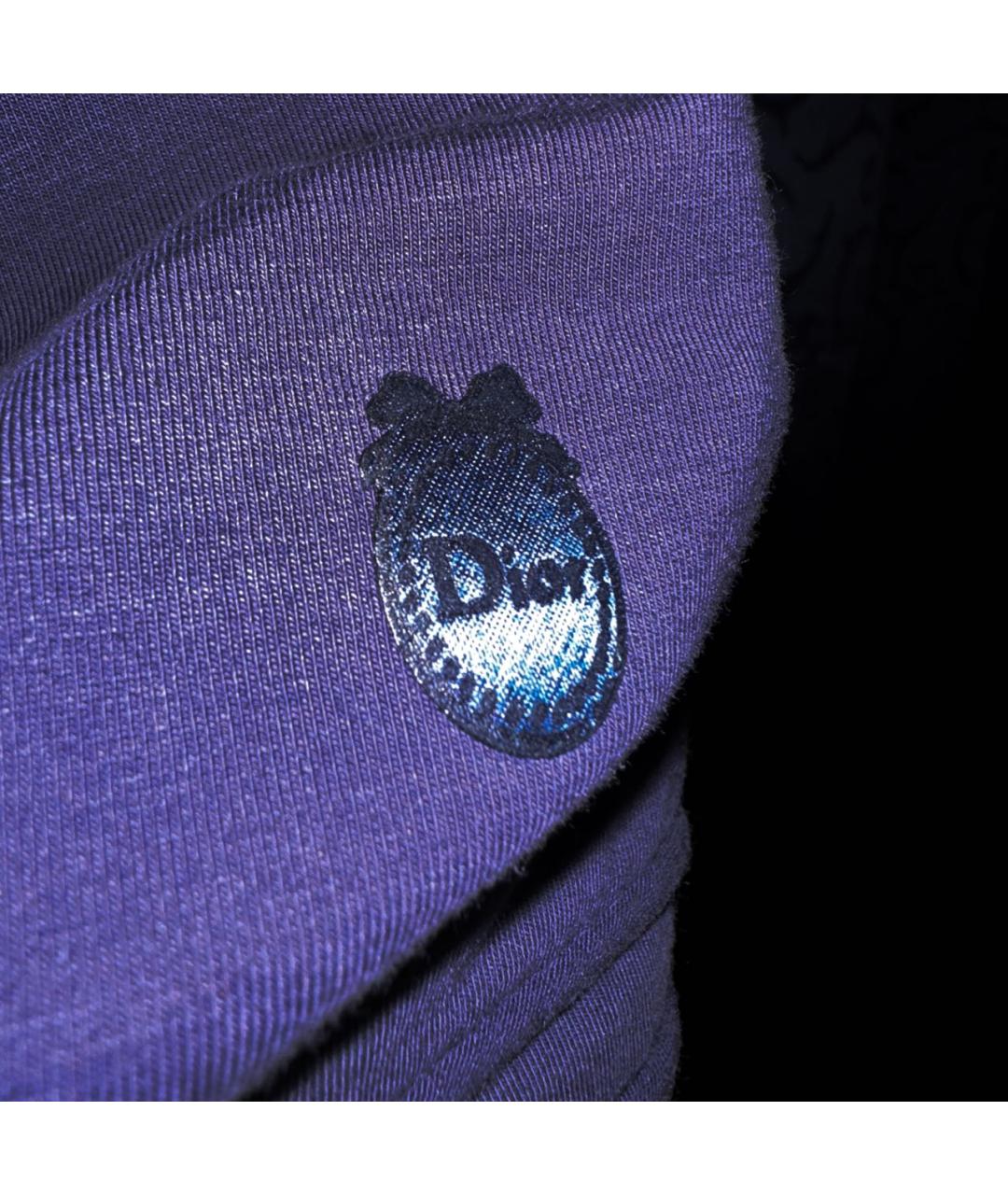 CHRISTIAN DIOR Темно-синяя хлопковая футболка, фото 4