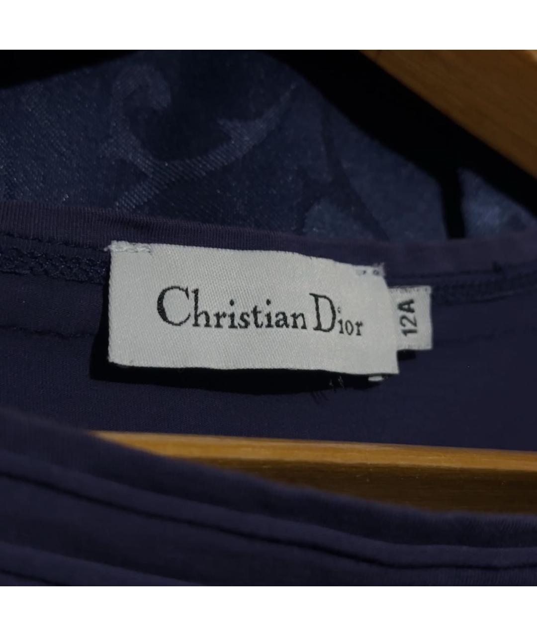 CHRISTIAN DIOR Темно-синяя хлопковая футболка, фото 5