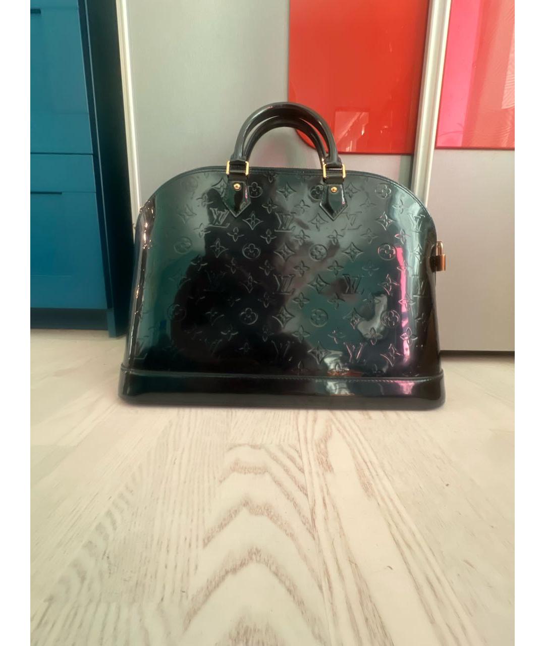LOUIS VUITTON Темно-синяя сумка с короткими ручками из искусственной кожи, фото 3