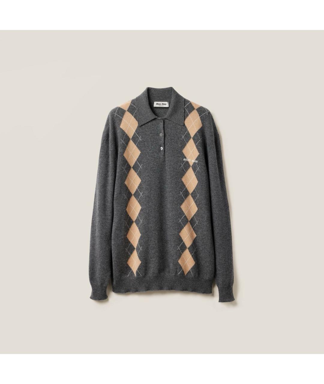 MIU MIU Антрацитовый кашемировый джемпер / свитер, фото 6