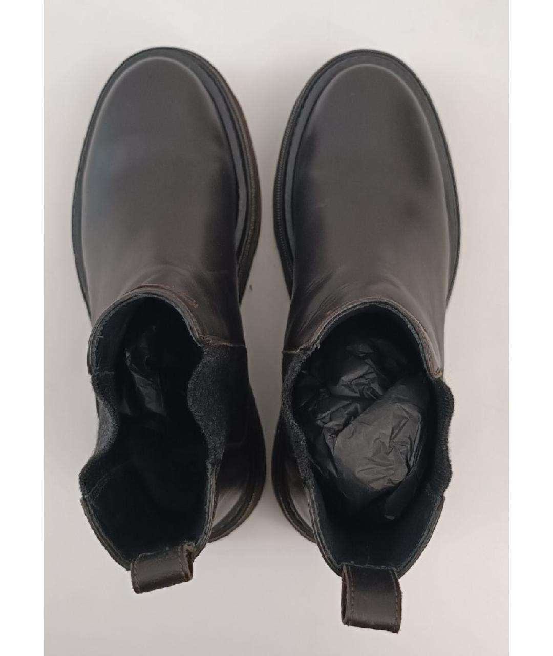 BRUNELLO CUCINELLI Коричневые кожаные ботинки, фото 3