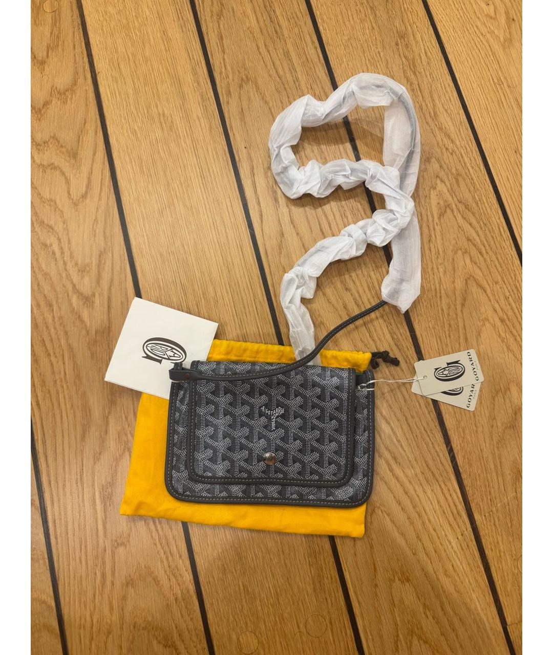 GOYARD Антрацитовая кожаная сумка на плечо, фото 2
