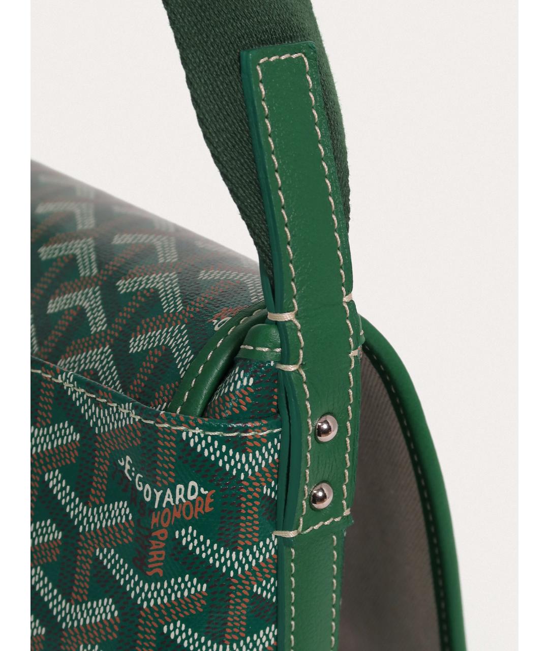 GOYARD Зеленая сумка на плечо из канвы, фото 5