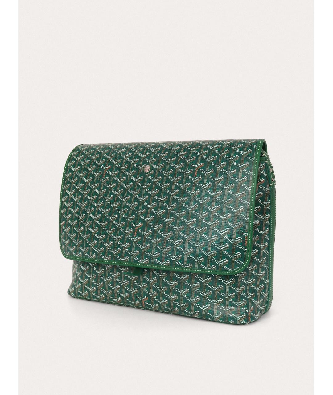GOYARD Зеленая сумка на плечо из канвы, фото 2