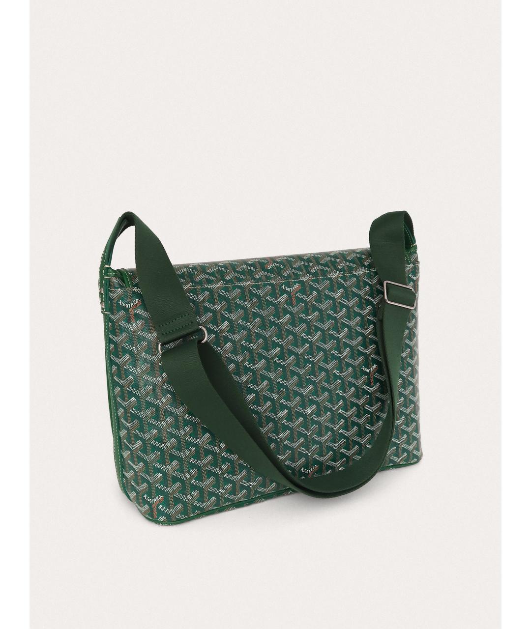 GOYARD Зеленая сумка на плечо из канвы, фото 3