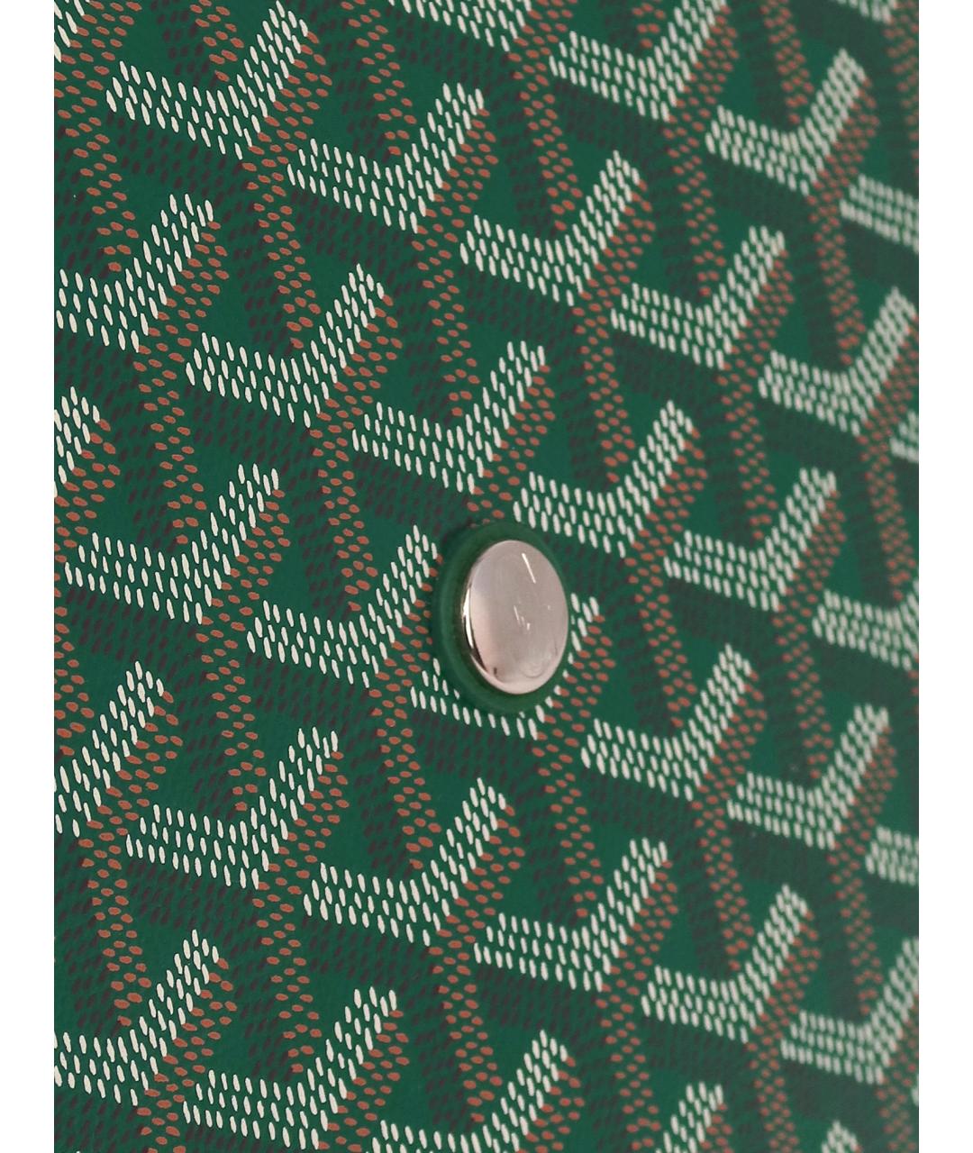 GOYARD Зеленая сумка на плечо из канвы, фото 7