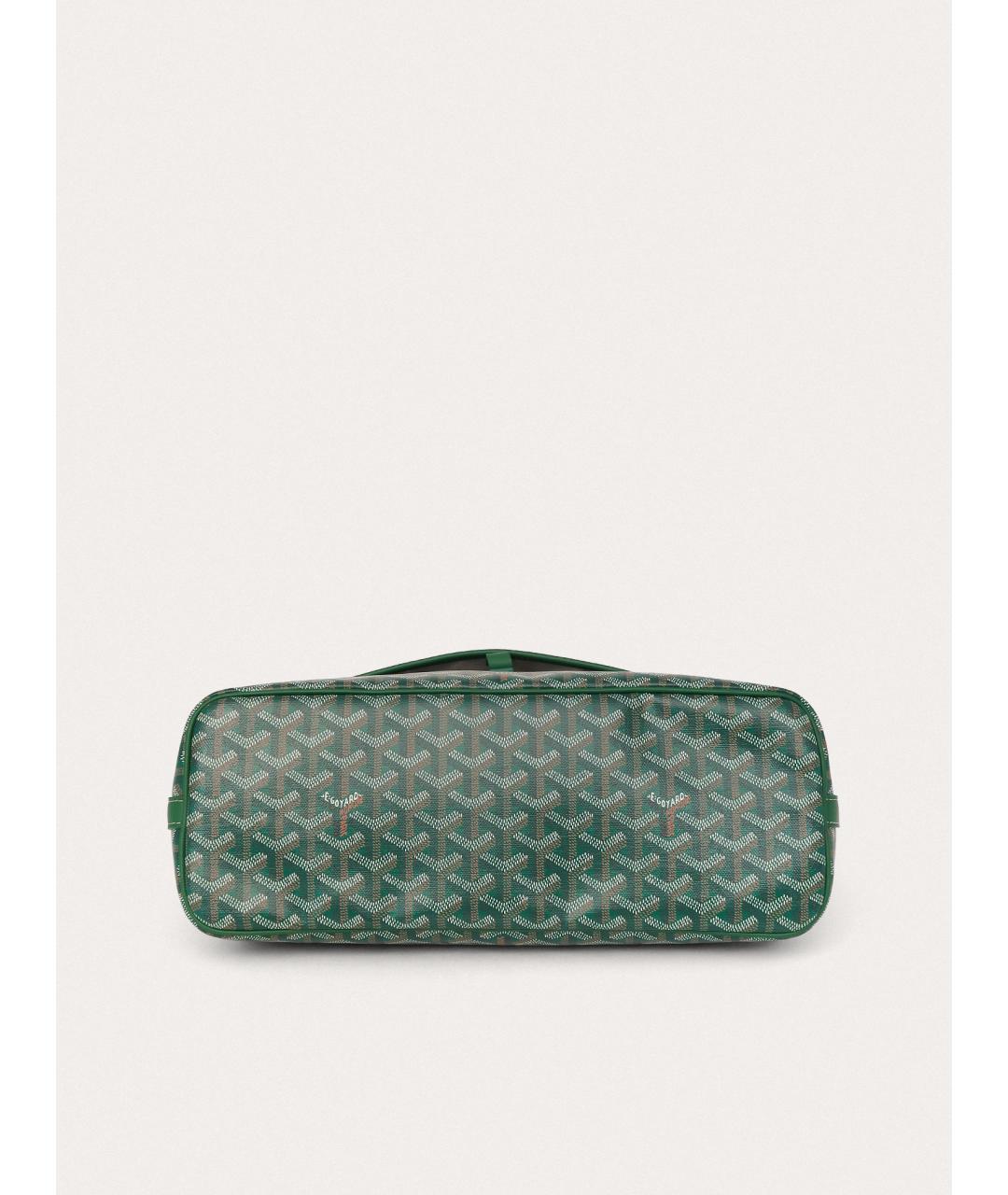 GOYARD Зеленая сумка на плечо из канвы, фото 4