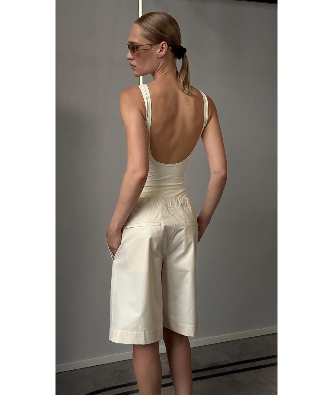 JIL SANDER Бежевые хлопковые шорты, фото 4