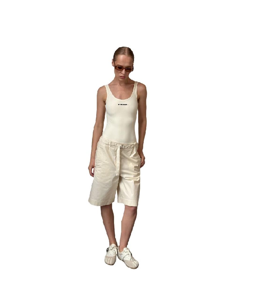 JIL SANDER Бежевые хлопковые шорты, фото 1