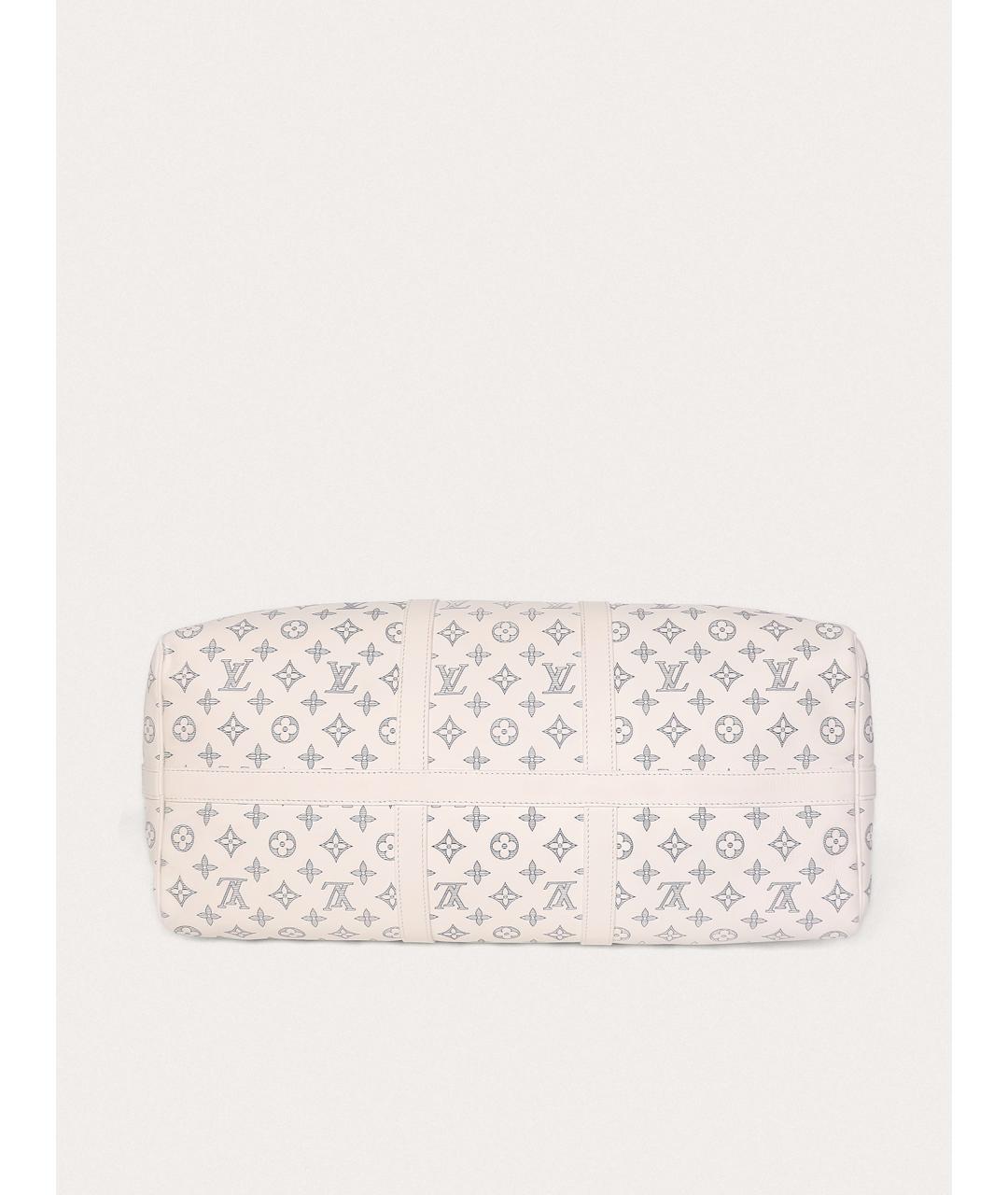 LOUIS VUITTON Белая кожаная дорожная/спортивная сумка, фото 4