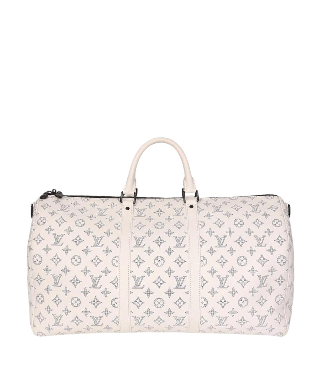 LOUIS VUITTON Белая кожаная дорожная/спортивная сумка, фото 1