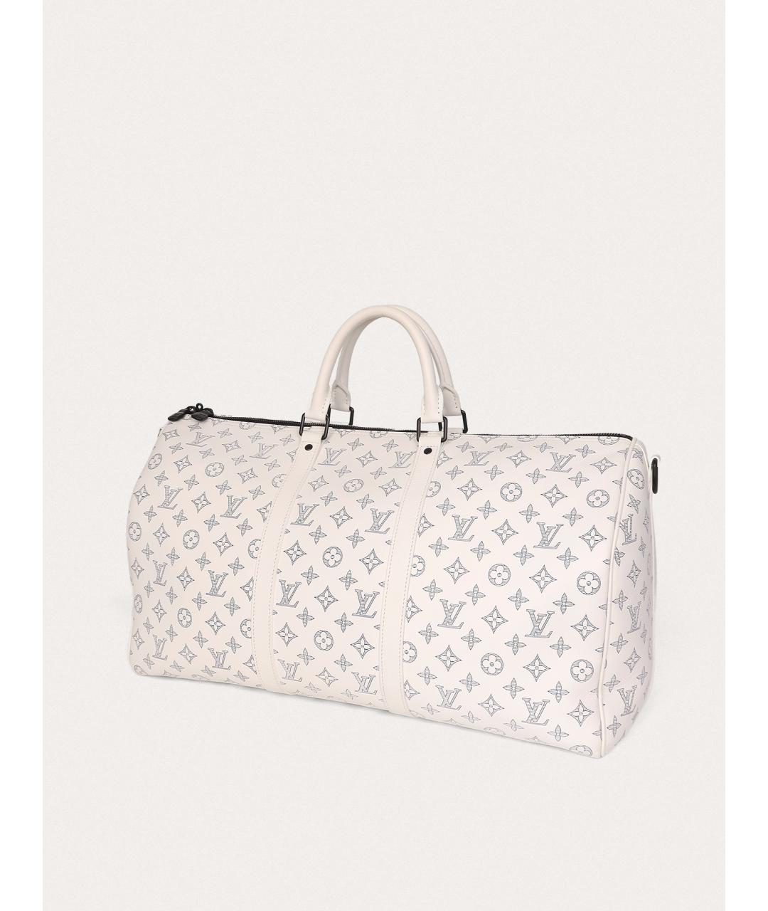 LOUIS VUITTON Белая кожаная дорожная/спортивная сумка, фото 2