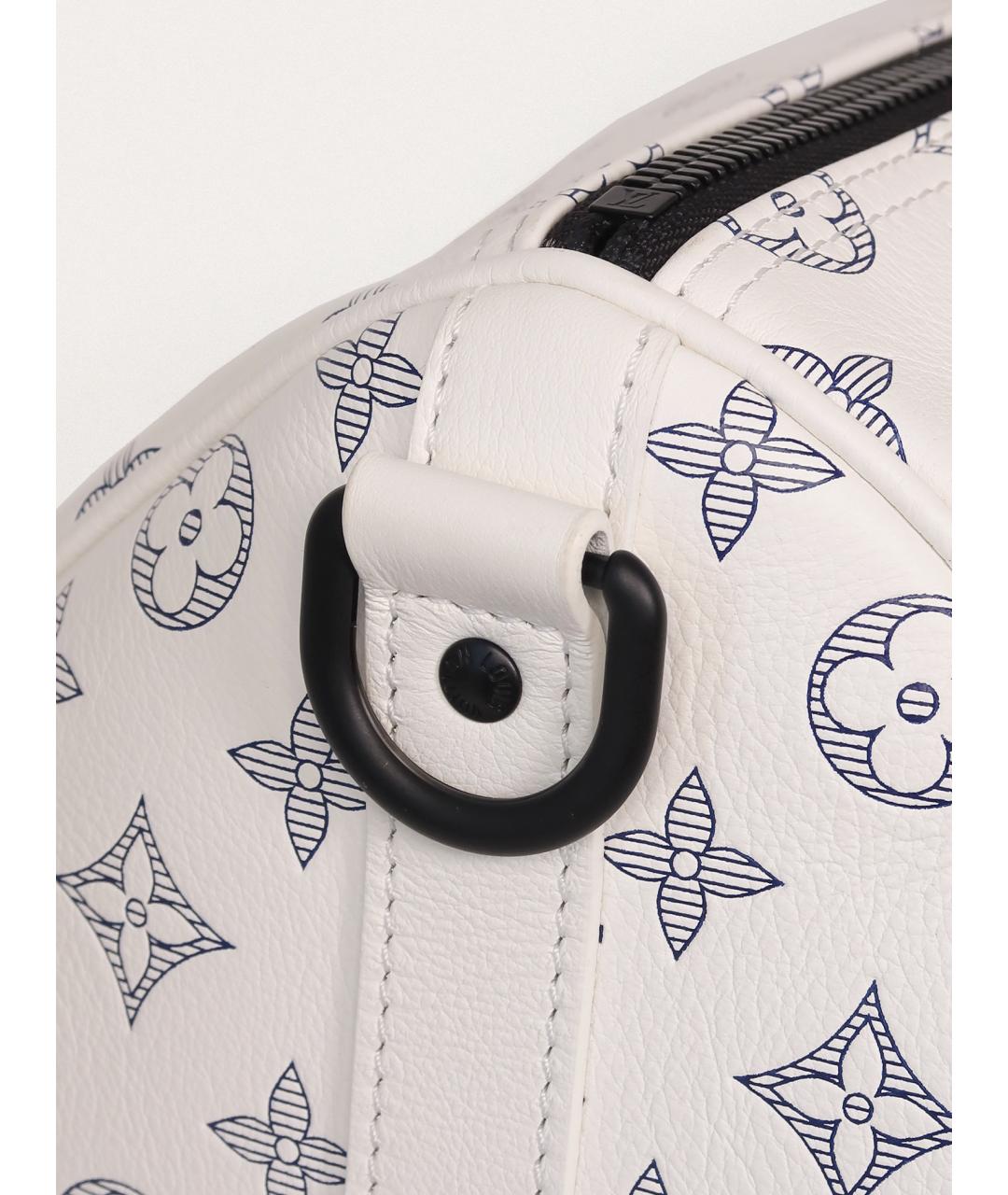 LOUIS VUITTON Белая кожаная дорожная/спортивная сумка, фото 5