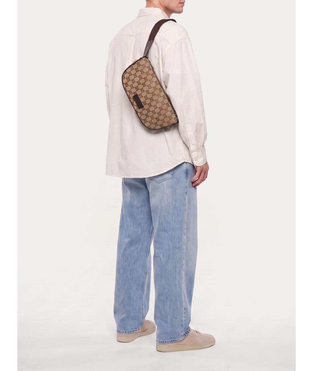 GUCCI Бежевая тканевая сумка на плечо, фото 7