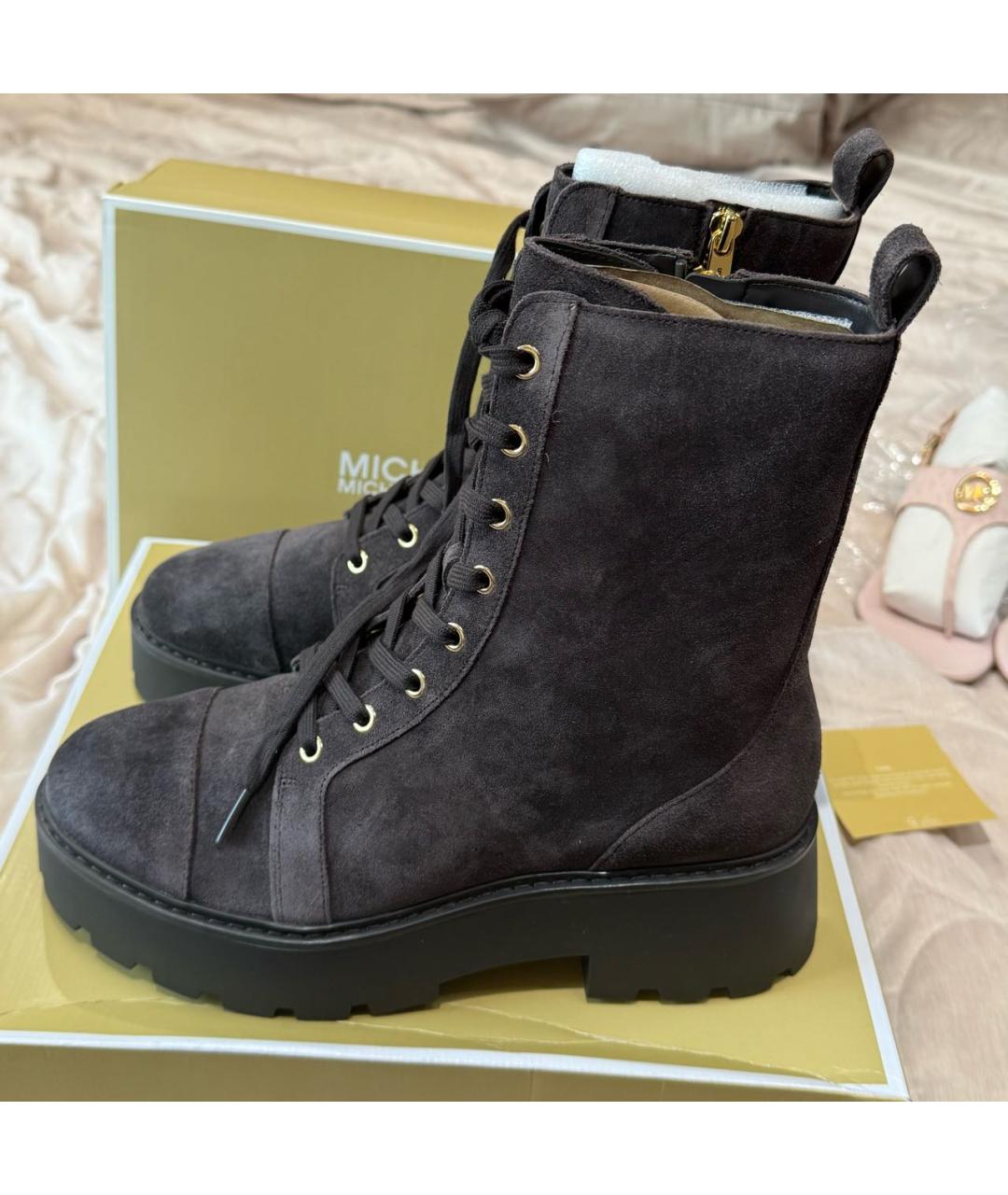 MICHAEL MICHAEL KORS Коричневые замшевые ботинки, фото 6