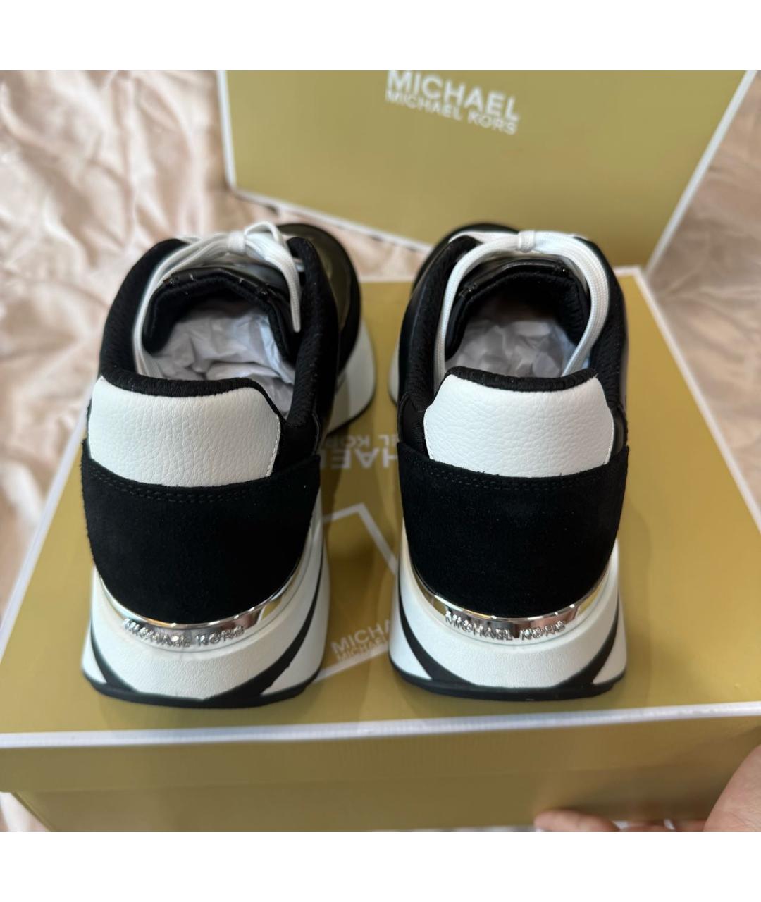 MICHAEL MICHAEL KORS Черные кожаные кроссовки, фото 4