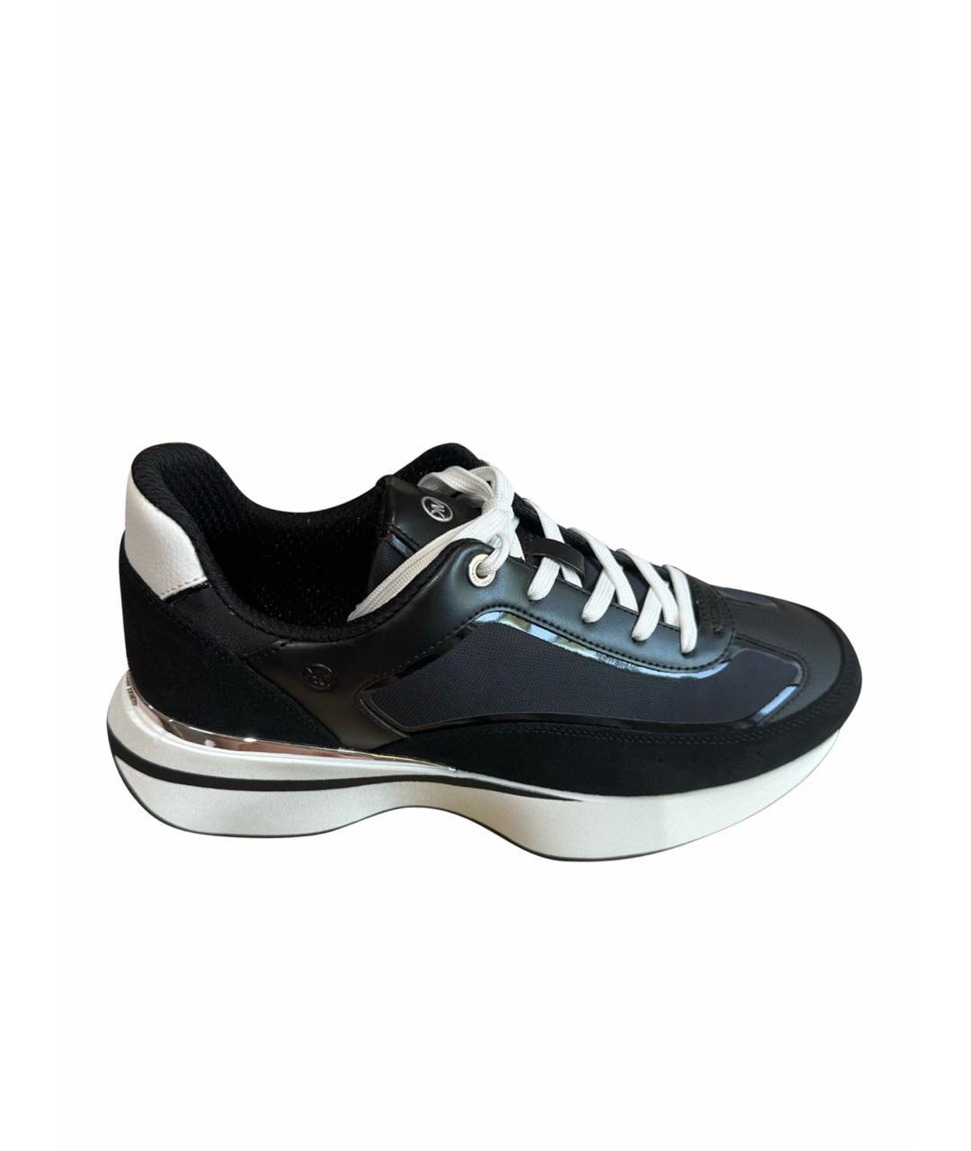 MICHAEL MICHAEL KORS Черные кожаные кроссовки, фото 1
