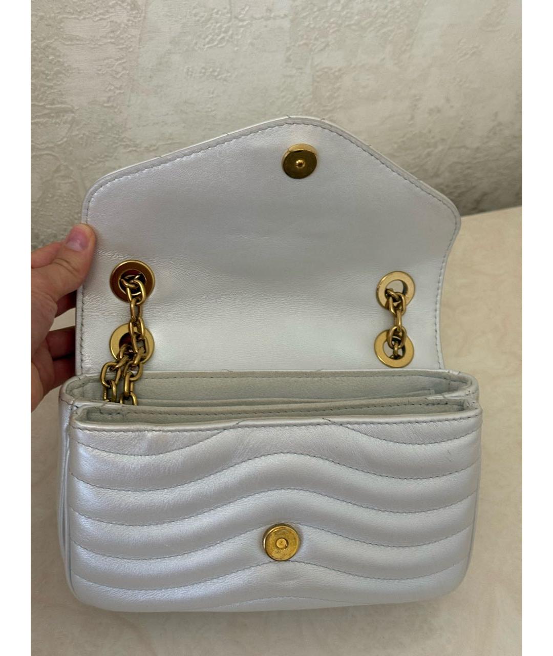 LOUIS VUITTON Белая кожаная сумка через плечо, фото 6