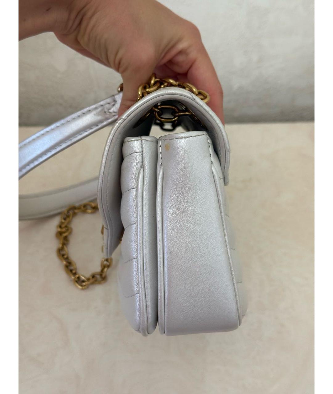 LOUIS VUITTON Белая кожаная сумка через плечо, фото 7