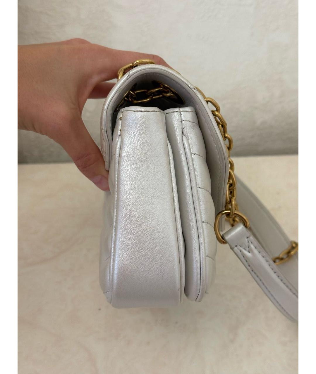 LOUIS VUITTON Белая кожаная сумка через плечо, фото 2