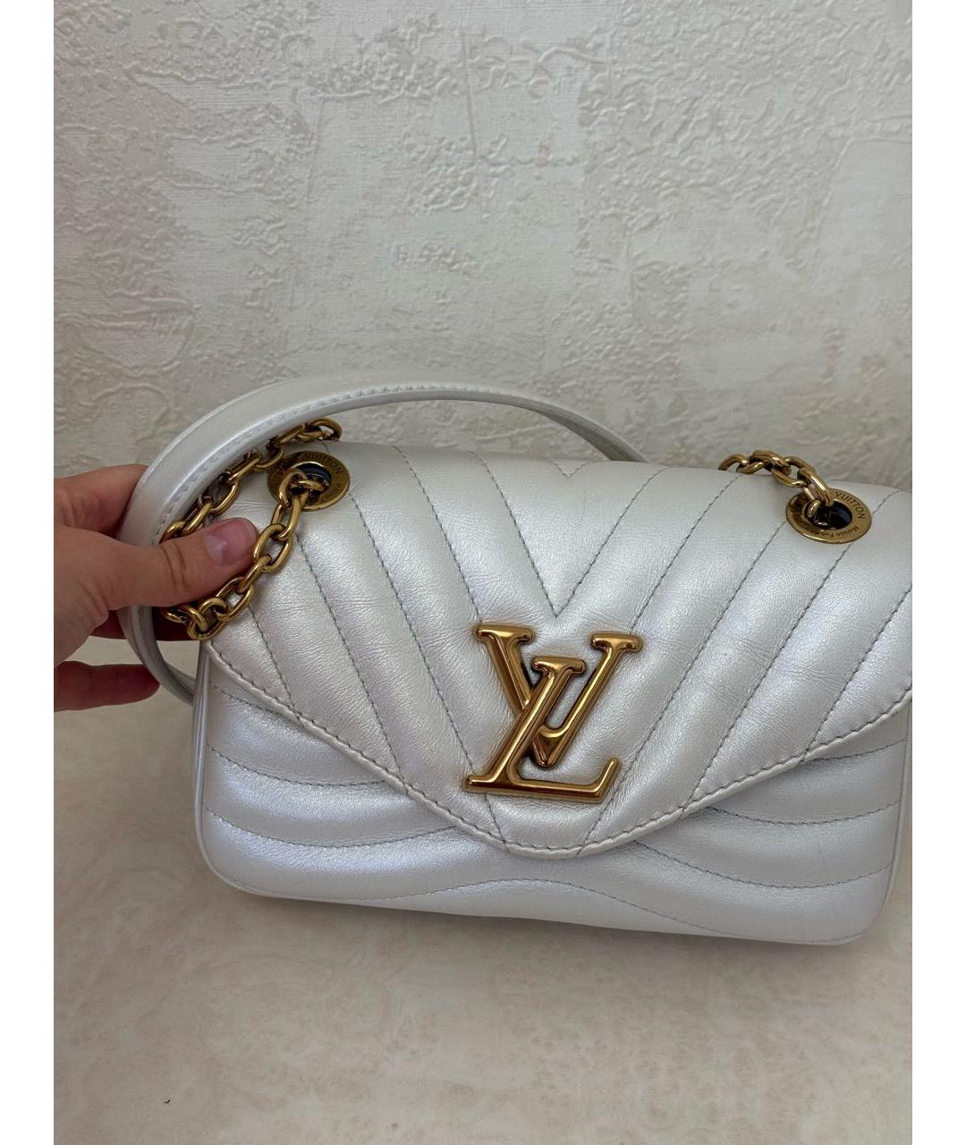 LOUIS VUITTON Белая кожаная сумка через плечо, фото 5