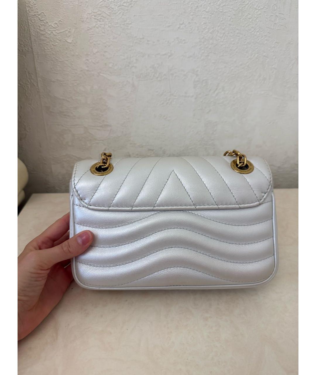 LOUIS VUITTON Белая кожаная сумка через плечо, фото 3