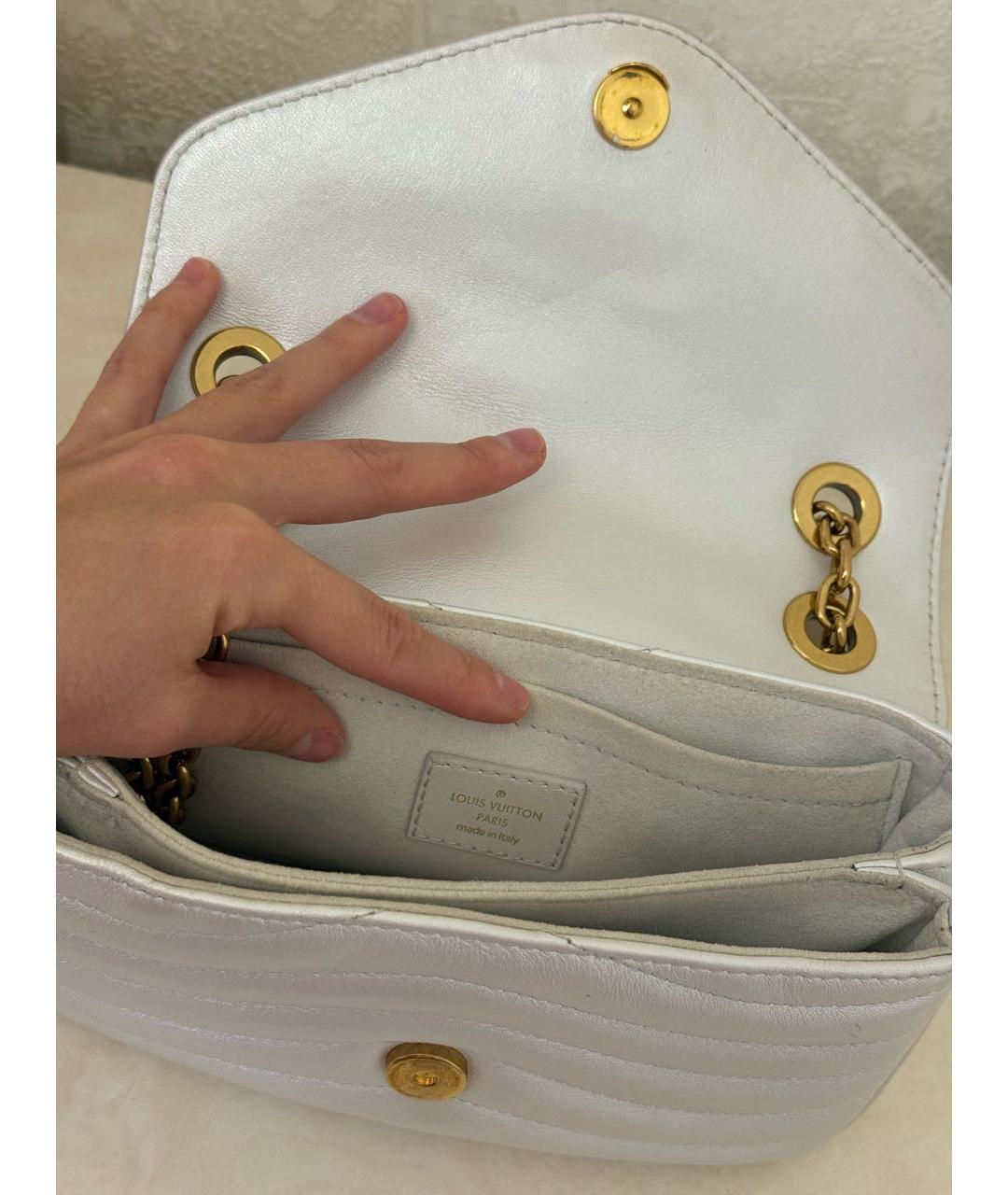 LOUIS VUITTON Белая кожаная сумка через плечо, фото 4