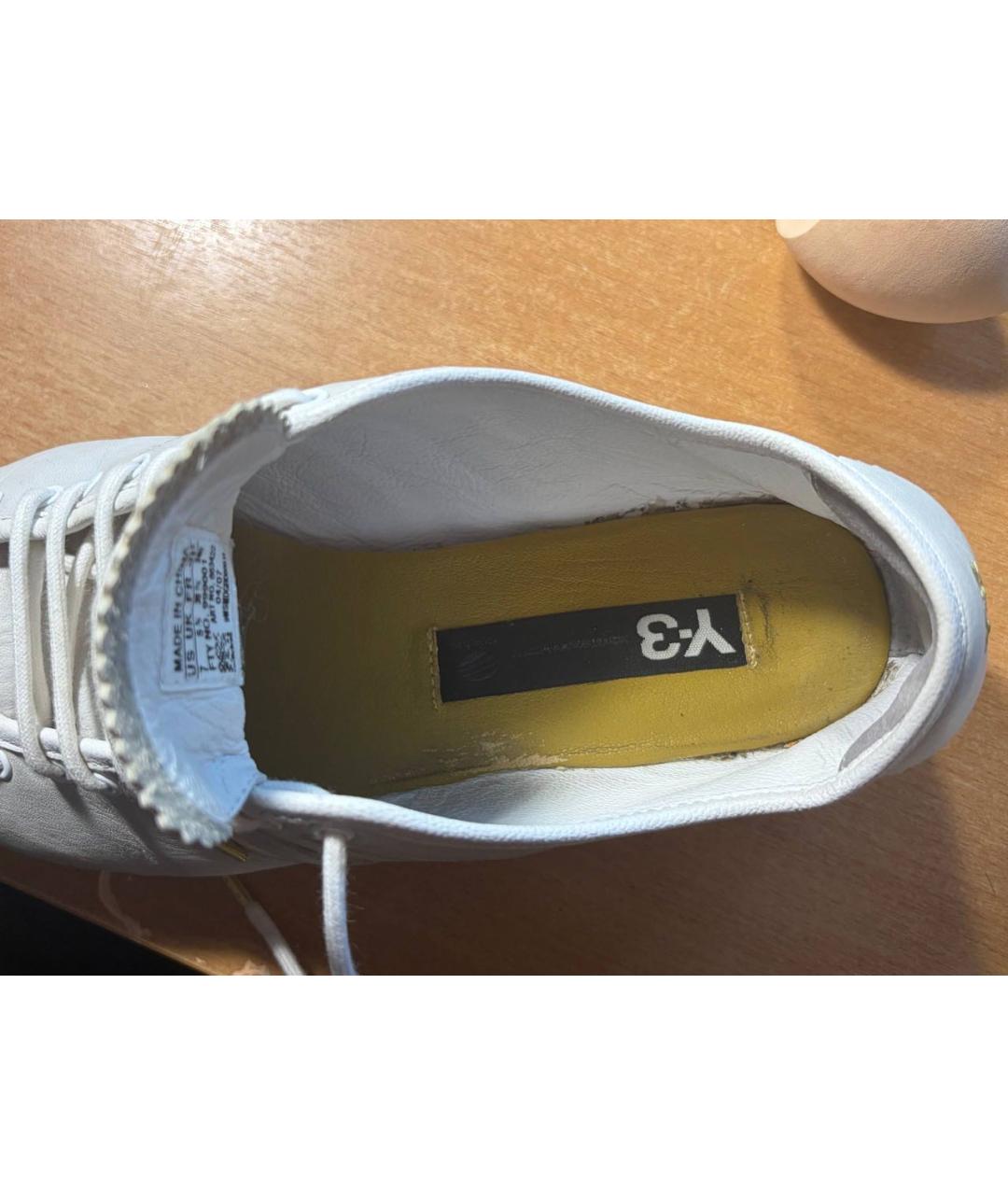 Y-3 Белые кожаные кеды, фото 4