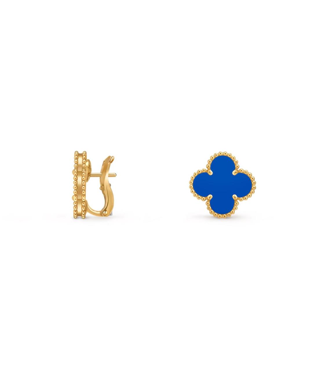 VAN CLEEF & ARPELS Синие серьги из желтого золота, фото 3