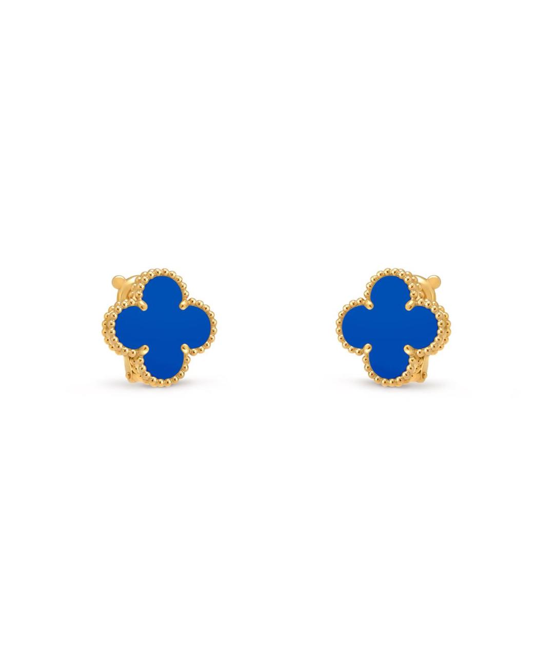VAN CLEEF & ARPELS Синие серьги из желтого золота, фото 2