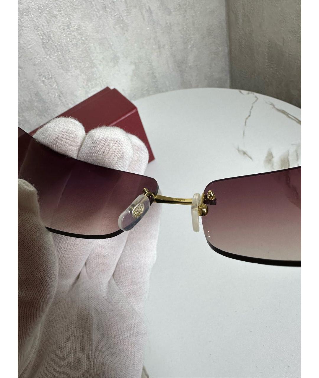 CARTIER Золотые металлические солнцезащитные очки, фото 6