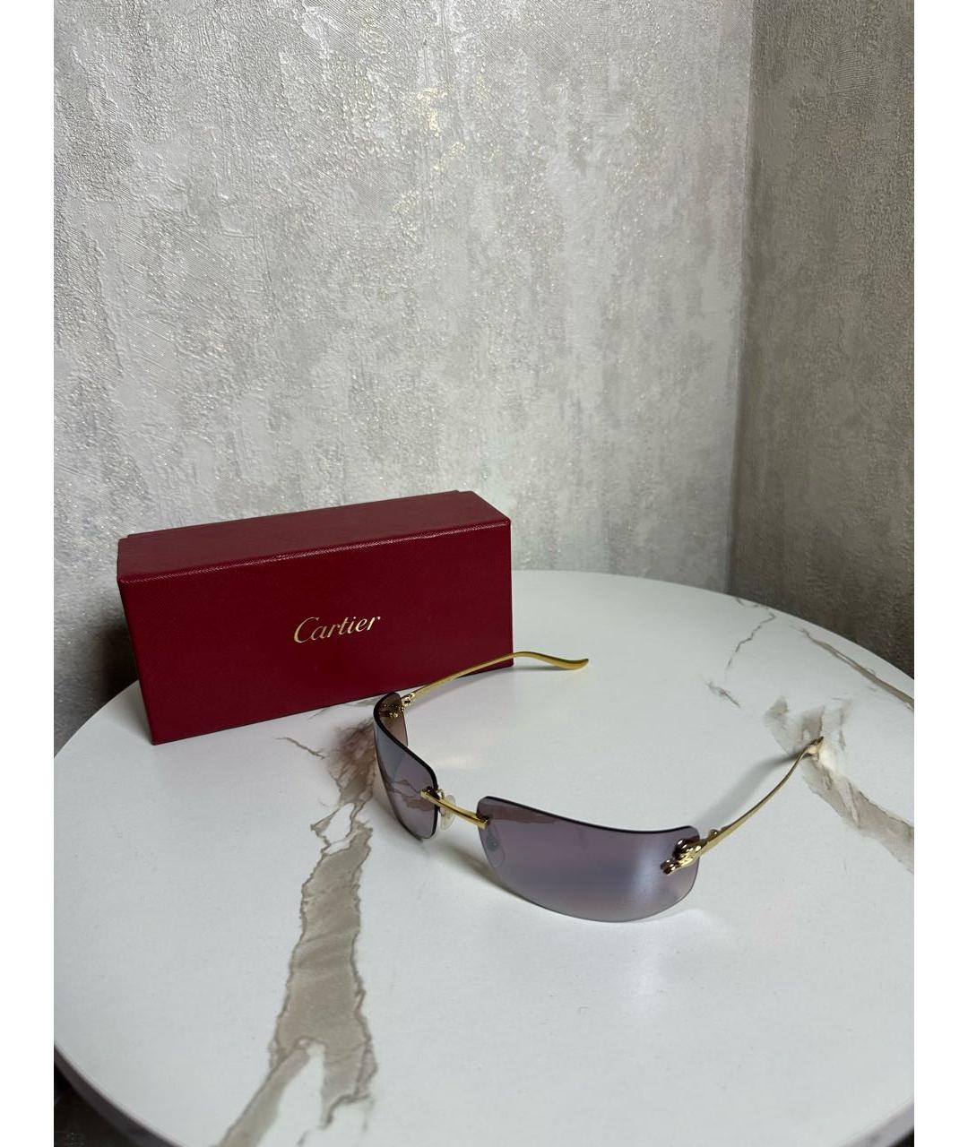 CARTIER Золотые металлические солнцезащитные очки, фото 8