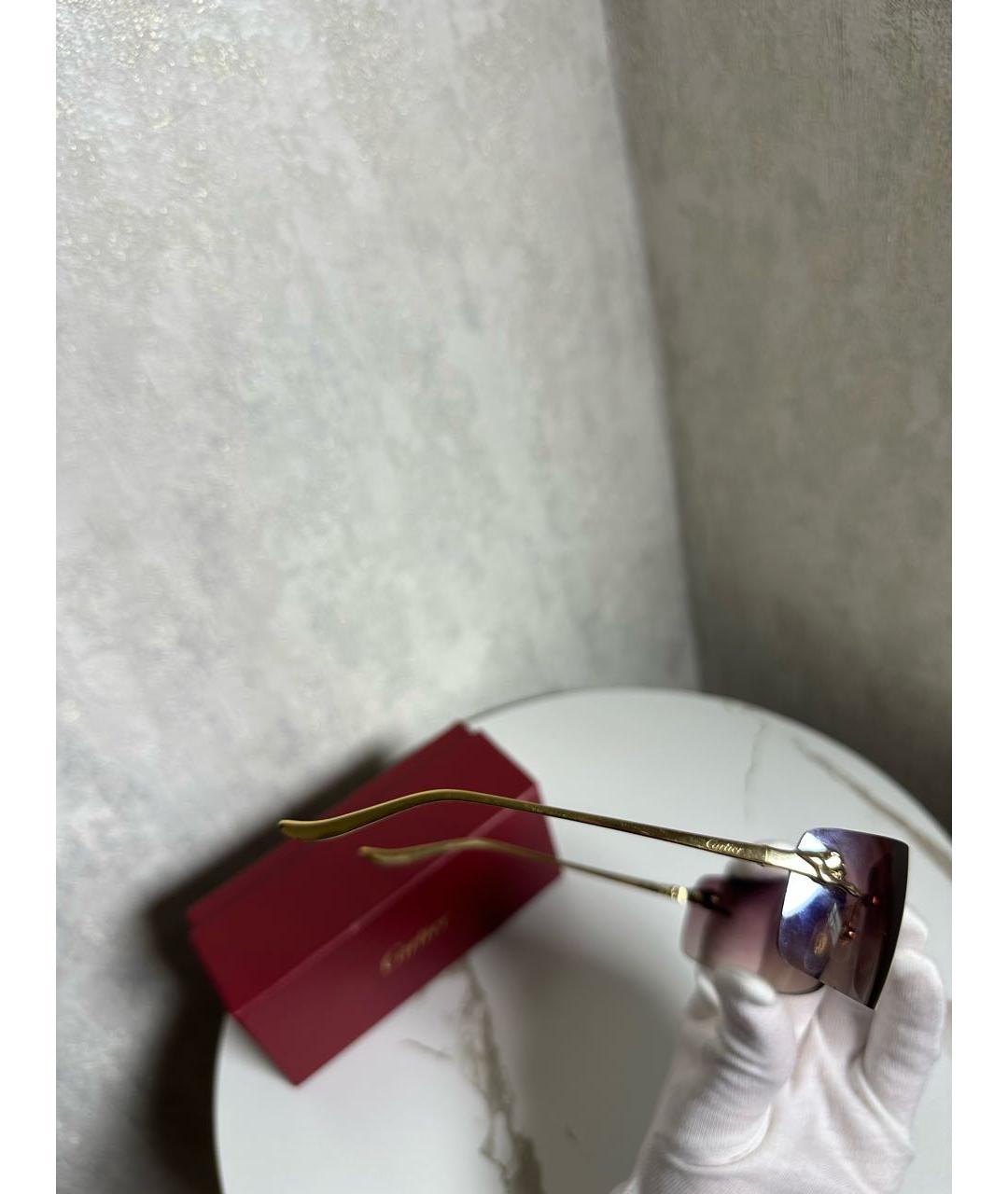 CARTIER Золотые металлические солнцезащитные очки, фото 3