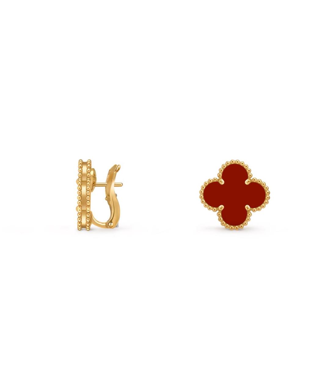 VAN CLEEF & ARPELS Бордовые серьги из желтого золота, фото 3