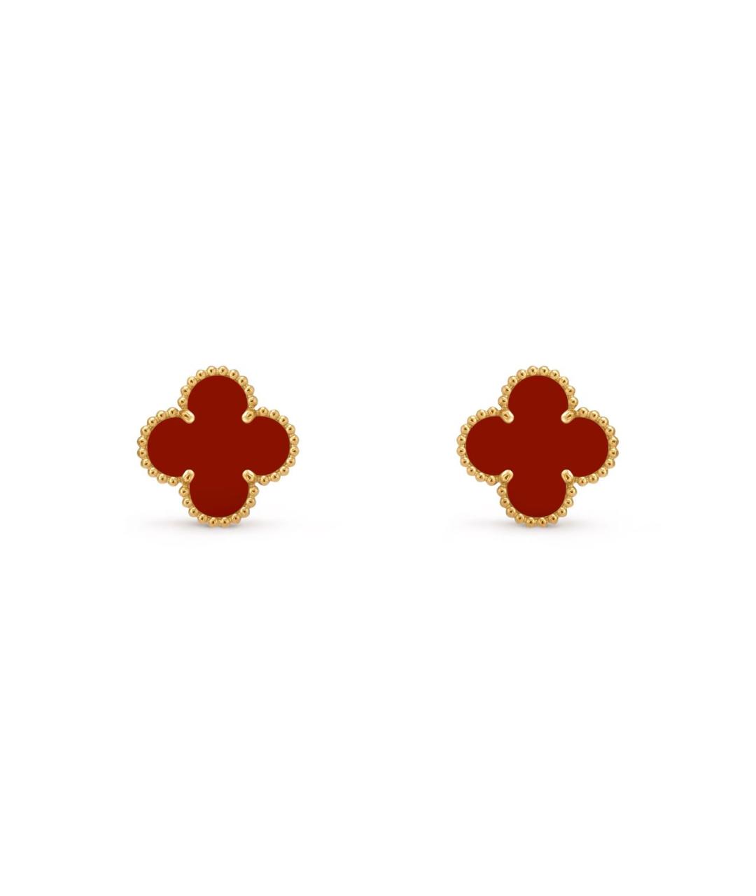 VAN CLEEF & ARPELS Бордовые серьги из желтого золота, фото 1
