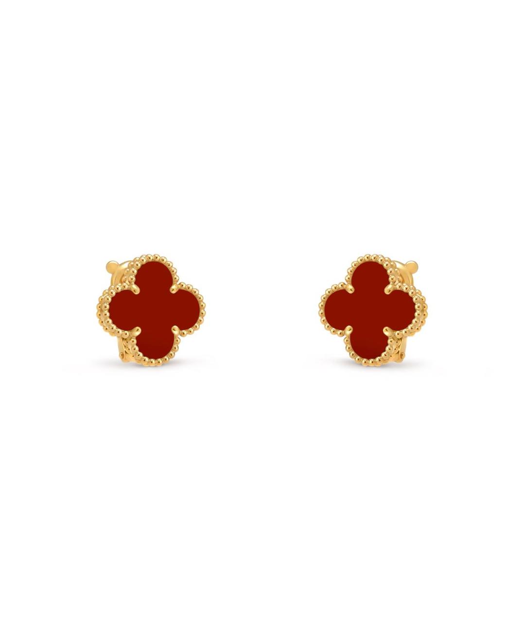 VAN CLEEF & ARPELS Бордовые серьги из желтого золота, фото 2