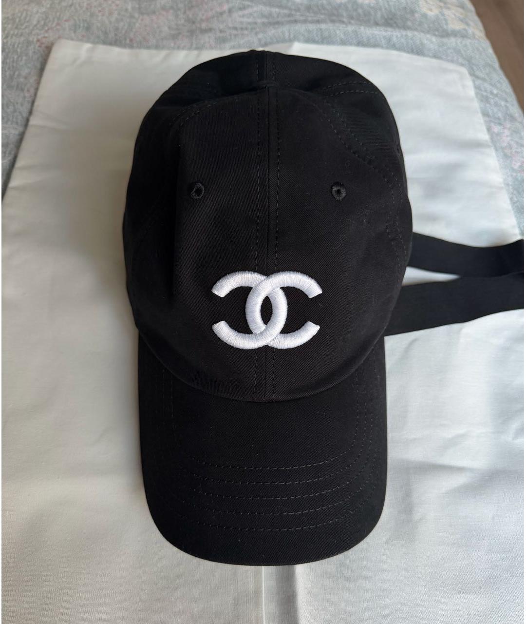 CHANEL Черная хлопковая кепка, фото 3